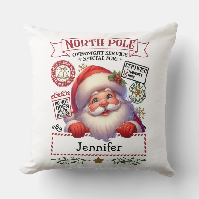 Oreiller jeté de Noël Santa (Recto)