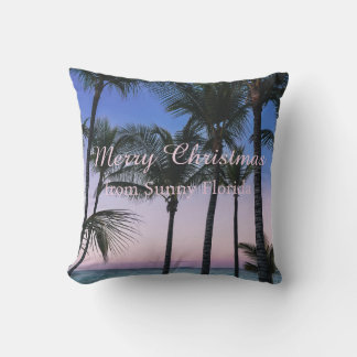 Oreiller jeté de Noël tropical personnalisé