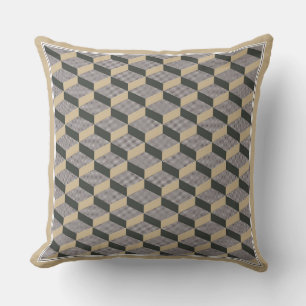 Oreiller jeté design beige en 3D