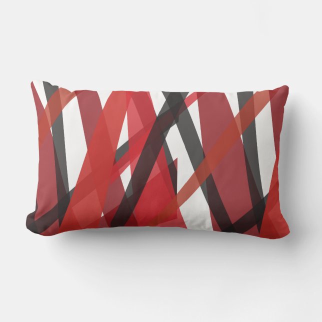 Oreiller jeté DESIGN LIGNES ROUGE NOIR Rétro (Recto)