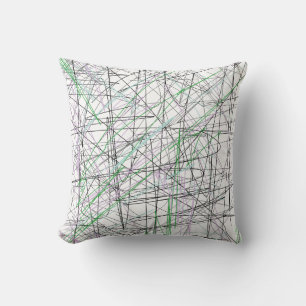 Oreiller jeté dessin d'art abstrait funky Coussin