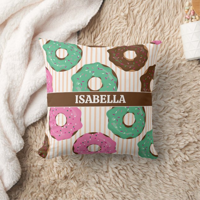 Oreiller jeté Donut Rose & Vert (Couverture)