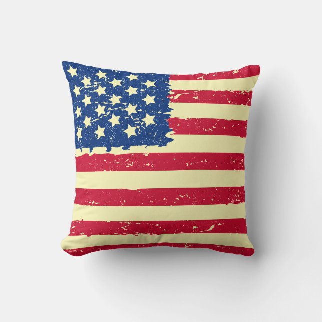 Oreiller jeté drapeau américain (Recto)
