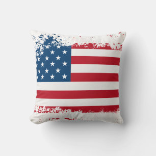 Oreiller jeté drapeau américain