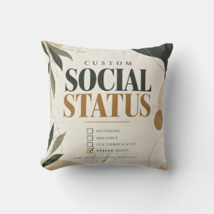 Oreiller jeté drôle de statut social d'introverti