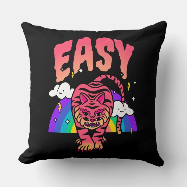 Oreiller jeté EASY Tiger Retro Rainbow (Recto)