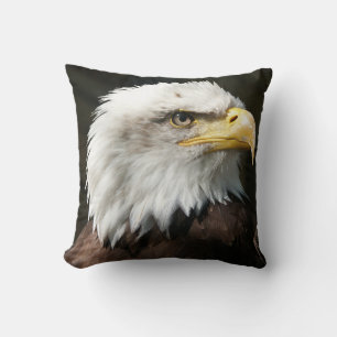 Oreiller jeté en coton à motif aigle chauve