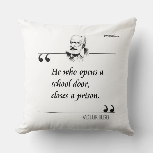 Oreiller jeté en coton avec citation de Victor Hug (Recto)