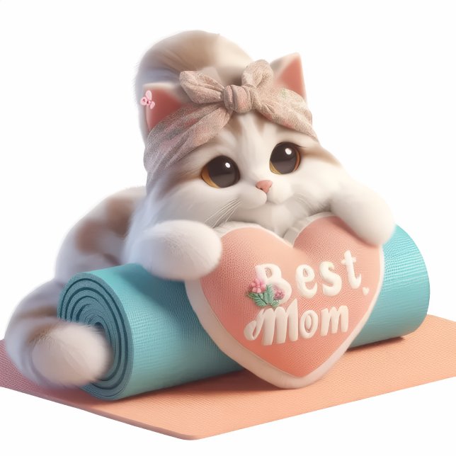 Oreiller jeté en forme de coeur avec chat maman mi (Créateur téléchargé)