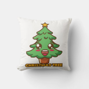 Oreiller jeté en forme de sapin de Noël