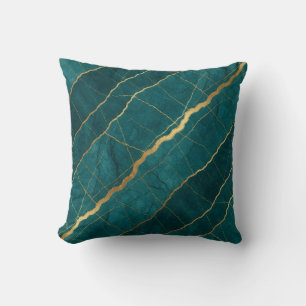 Oreiller jeté en marbre de luxe moderne Turquoise