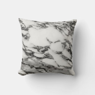 Oreiller jeté en marbre noir et blanc