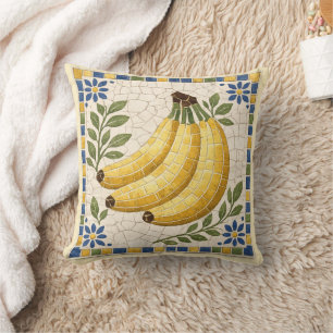 Oreiller jeté en mosaïque de bananes de Méditerran