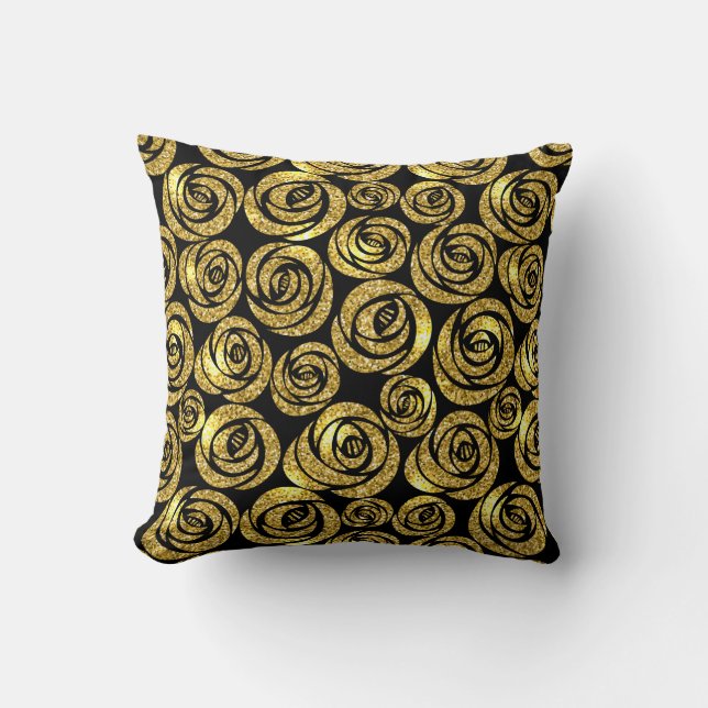 Oreiller Jeté-Faux Roses Pailletées (Recto)
