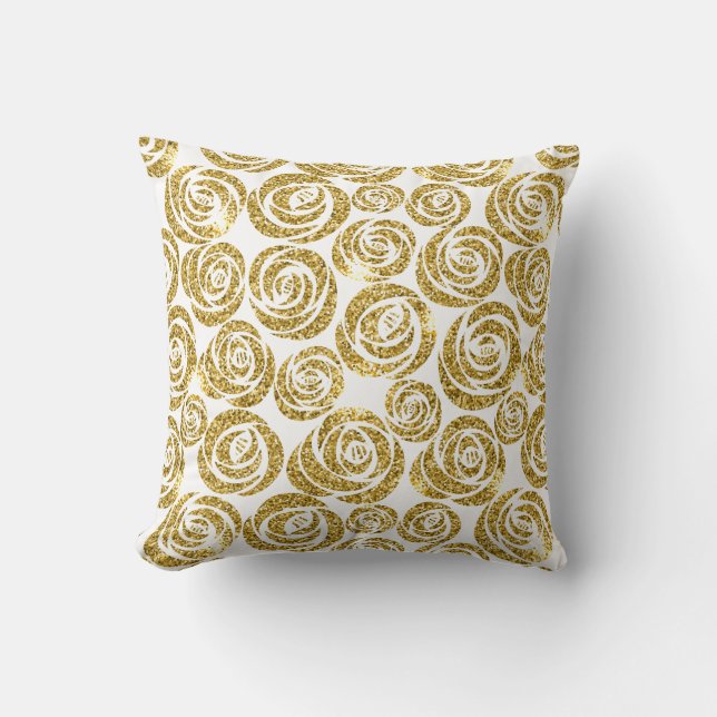 Oreiller Jeté-Faux Roses Pailletées (Recto)
