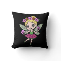 Oreiller jeté Fée Fleur de Pastèque
