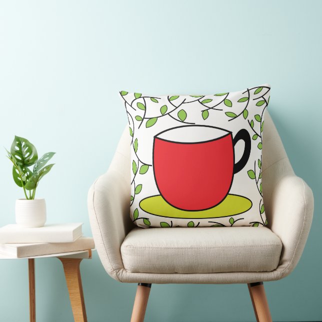 Oreiller jeté Feuilles de Tasse à Thé (Chaise)