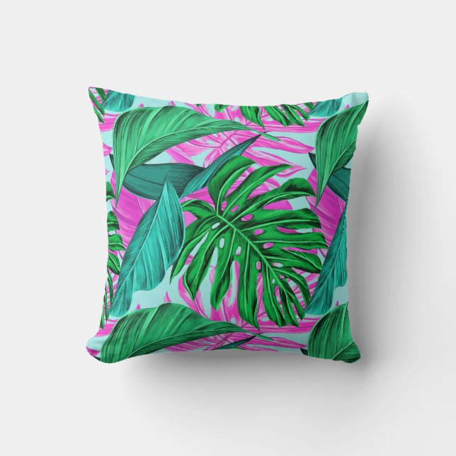 Oreiller Jeté - Feuilles Tropicales (Recto)