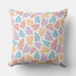 Oreiller Jeté Feuilles Tropicales Pastel