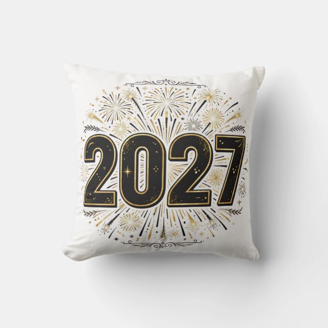 Oreiller jeté Feux d'artifice 2027 (Recto)