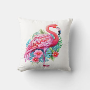 Oreiller jeté flamant rose