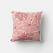 Oreiller jeté Fleur de Daisy Rose Corail Doux Rétr