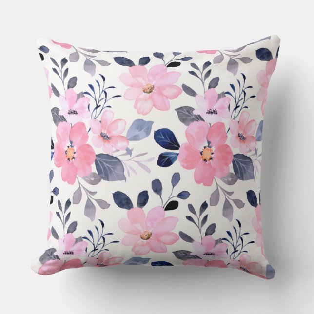 Oreiller jeté floral esthétique (Recto)