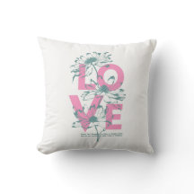 Oreiller jeté Floral LOVE