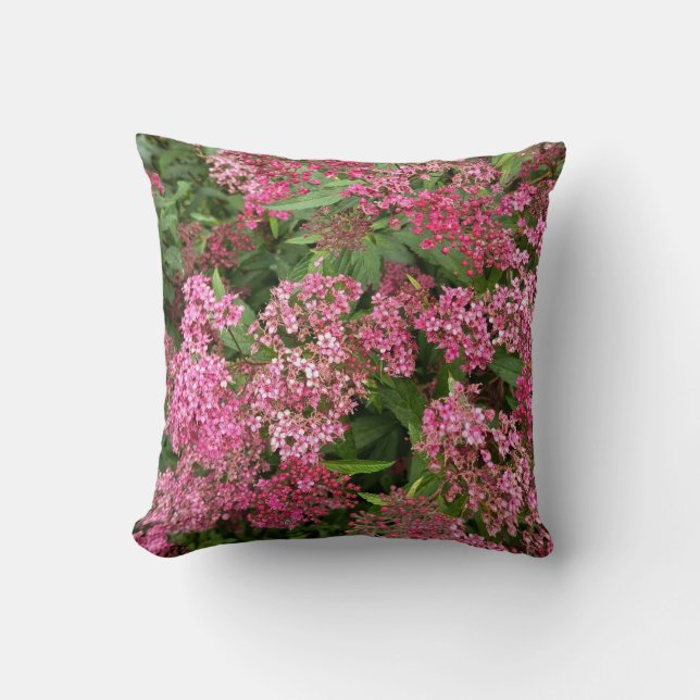 Oreiller jeté floral rose (Recto)