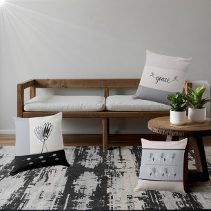 Oreiller jeté Floral Rustique Tons de Terre Minima