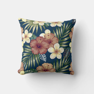 Oreiller jeté floral tropical audacieux