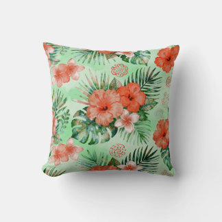 Oreiller jeté floral tropical doux