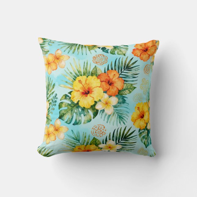 Oreiller jeté floral tropical doux (Recto)