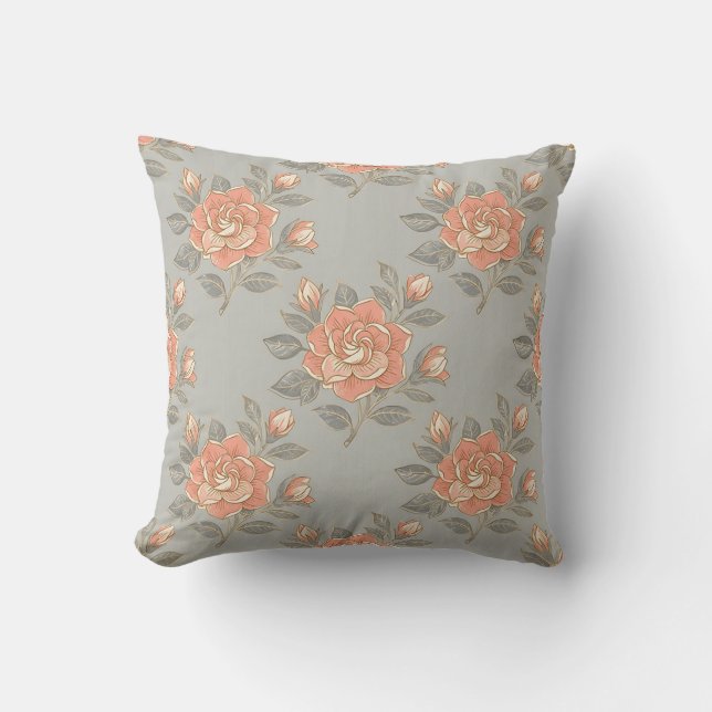 Oreiller jeté floral vintage (Recto)