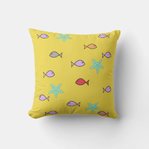 Oreiller jeté funky monde étoile de mer poisson