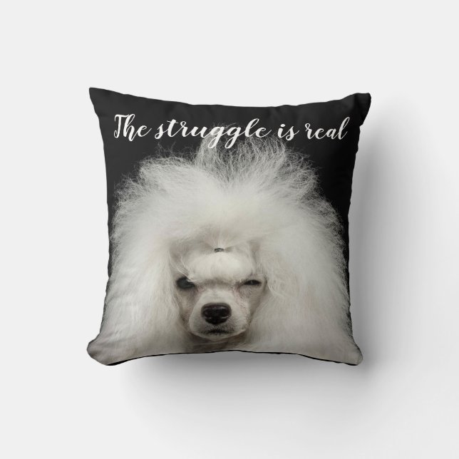 Oreiller jeté Funny Standard Caniche (Recto)