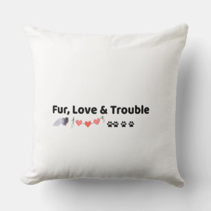 Oreiller jeté Fur Love & Trouble pour amoureux des