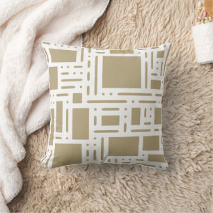 Oreiller jeté géométrique abstrait beige moderne e