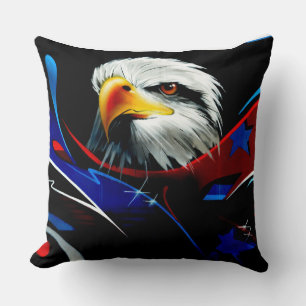 Oreiller jeté Graffiti Aigle Patriotique