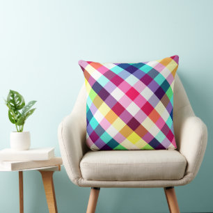 Oreiller jeté grand plaid arc-en-ciel coloré
