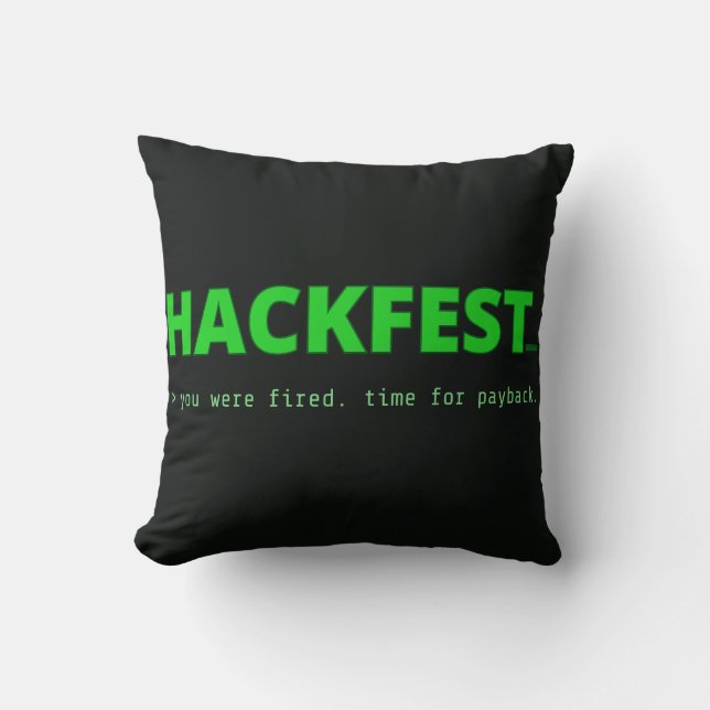 Oreiller jeté Hackfest Écran Titre (Recto)