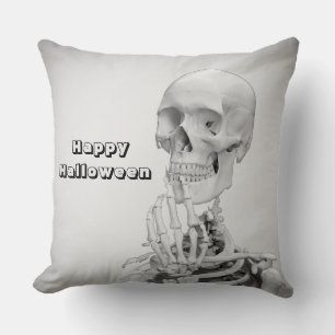 Oreiller jeté Halloween squelette