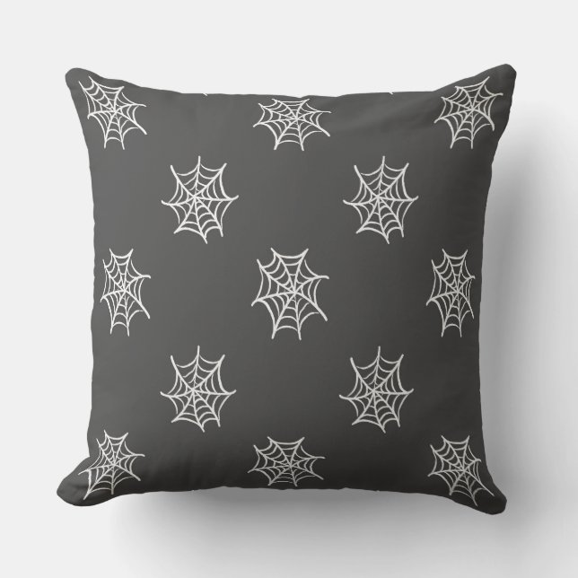 Oreiller jeté Halloween Toile d'araignée blanche e (Recto)