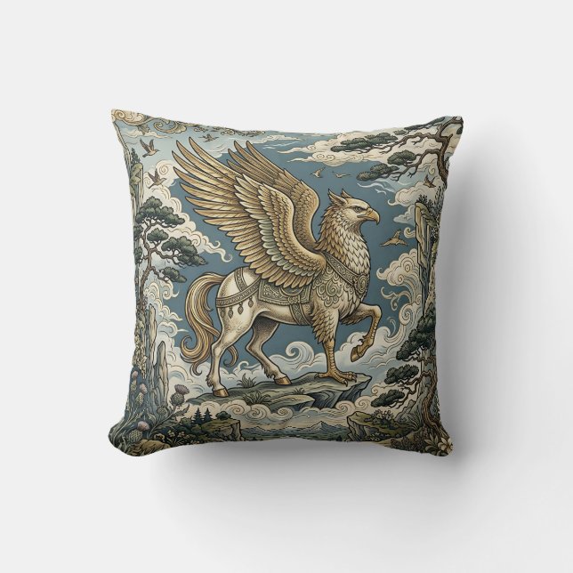 Oreiller jeté Hippogriffe ailé (Recto)