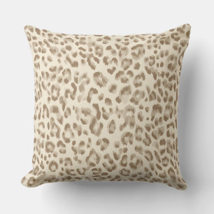 Oreiller jeté imprimé guépard beige chic