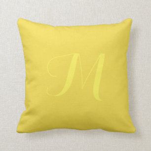 Oreiller jeté jaune - Monogramme personnalisable