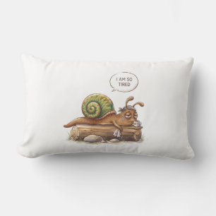 Oreiller jeté Je suis si fatigué" Escargot épuisé 
