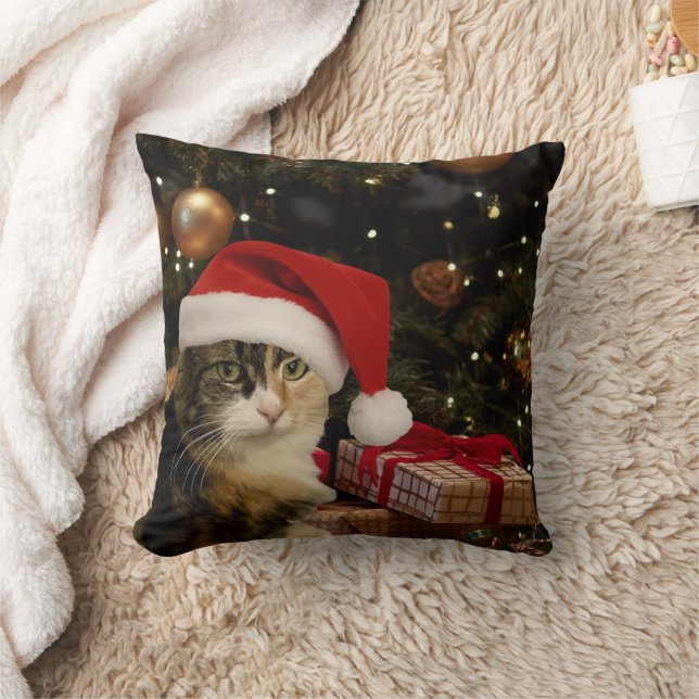 Oreiller jeté Kitty Calico Santa (Couverture)