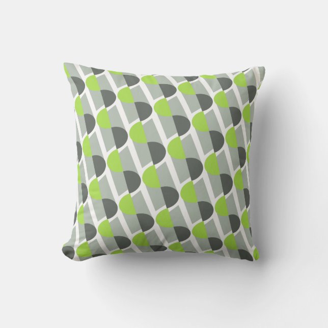 Oreiller jeté lime motif déco moderne (Recto)