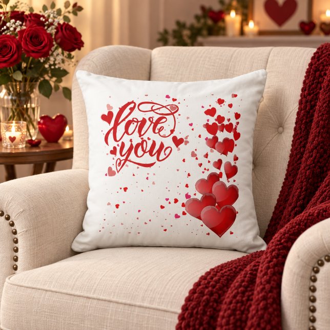 Oreiller jeté Love You (Créateur téléchargé)